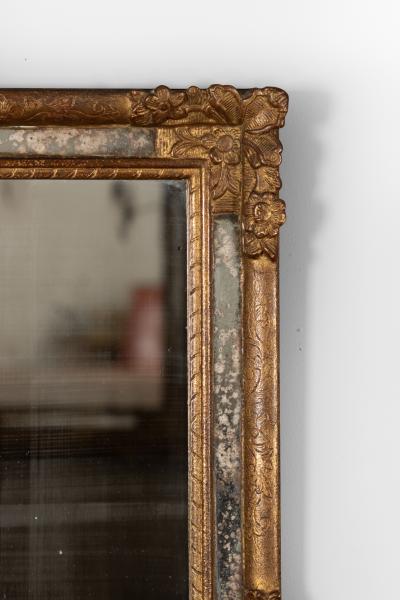 Italian Baroque Style Carved Giltwood Frame with Mercury Plate Circa 1850