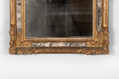 Italian Baroque Style Carved Giltwood Frame with Mercury Plate Circa 1850