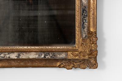 Italian Baroque Style Carved Giltwood Frame with Mercury Plate Circa 1850