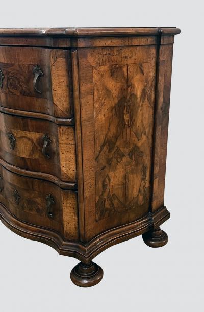Italian Baroque Style Serpentine 3 drawer Commode