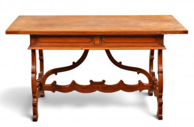 Italian Baroque Style Writing or Side Table in Walnut 20th Century