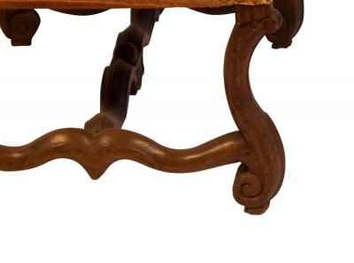 Italian Baroque Walnut Armchair Circa 18th Century