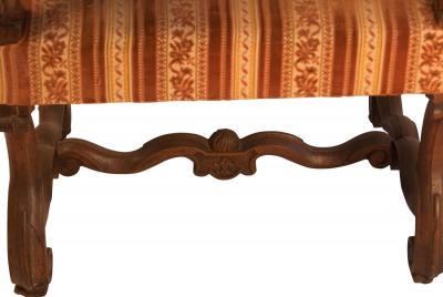 Italian Baroque Walnut Armchair Circa 18th Century