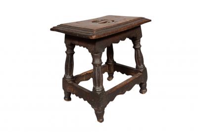 Italian Baroque Walnut Stool