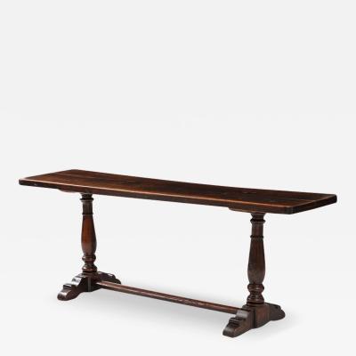 Italian Baroque Walnut Trestle Table