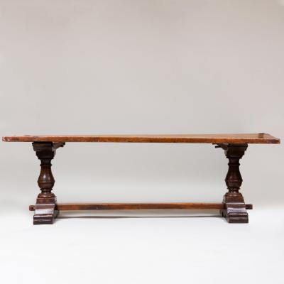 Italian Baroque Walnut Trestle Table