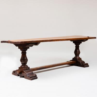 Italian Baroque Walnut Trestle Table