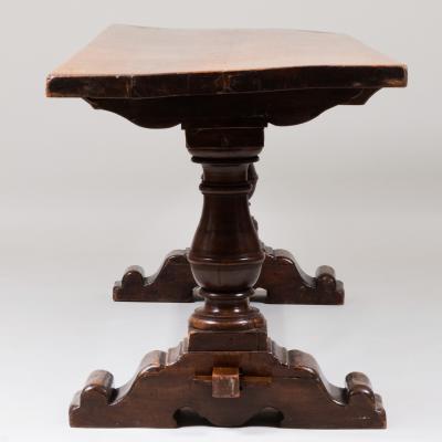 Italian Baroque Walnut Trestle Table