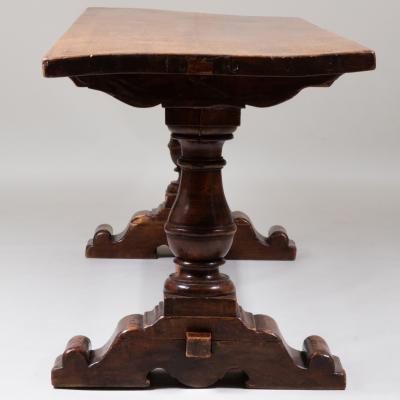Italian Baroque Walnut Trestle Table