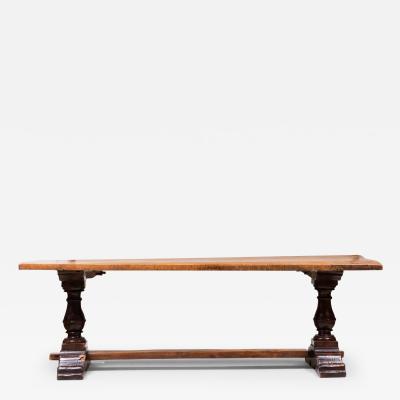 Italian Baroque Walnut Trestle Table