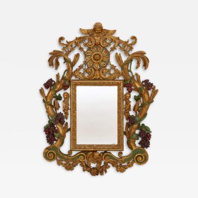 Italian Baroque style painted giltwood wall mirror