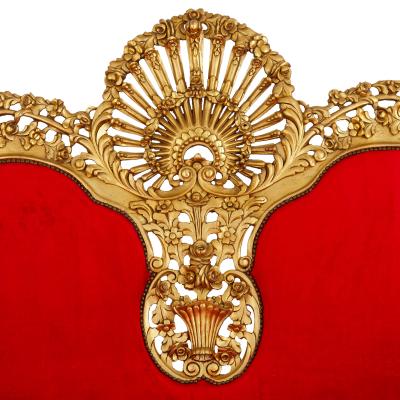 Italian Baroque style three piece upholstery and giltwood seating suite