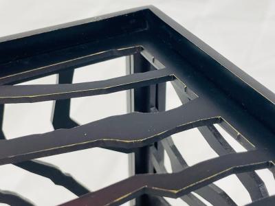 Italian Blackened Bronze Cube Table by Jean Louis Deniot Labeled