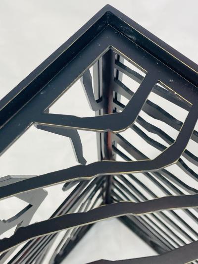 Italian Blackened Bronze Cube Table by Jean Louis Deniot Labeled