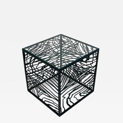 Italian Blackened Bronze Cube Table by Jean Louis Deniot Labeled