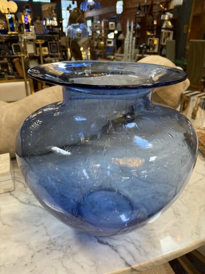 Italian Blue Art Glass Vase 1970s