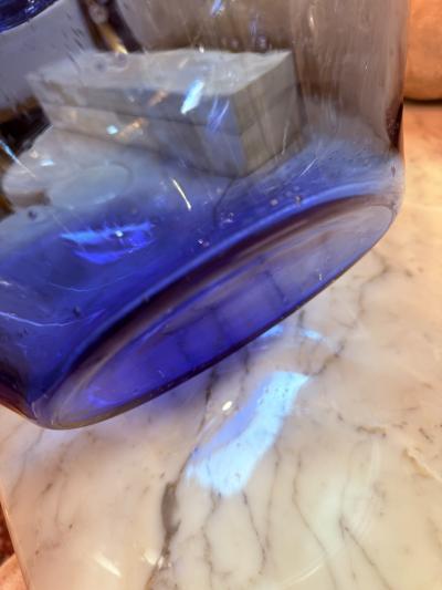 Italian Blue Art Glass Vase 1970s