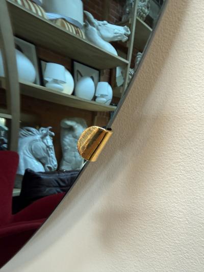 Italian Blue Concave Wall Mirror 1970s