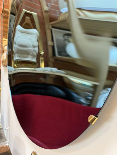 Italian Blue Concave Wall Mirror 1970s