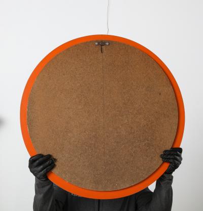 Italian Blue Glass Circular Mirror 1950s