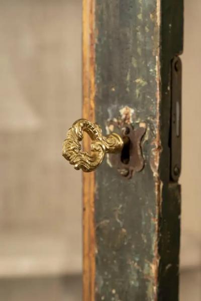 Italian Bookcase 18th Century Painted And Parcel Gilt