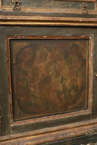 Italian Bookcase 18th Century Painted And Parcel Gilt