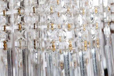 Italian Brass And Glass Chandelier 1950s