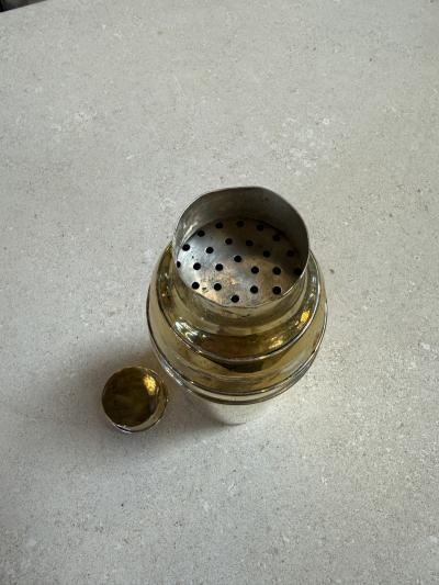Italian Brass Cocktail Shaker Mid Century Modern Barware