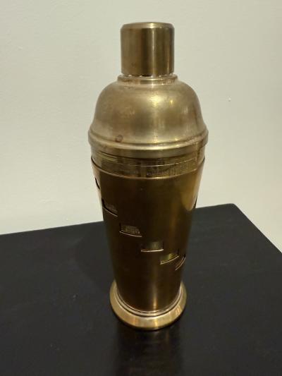 Italian Brass Cocktail Shaker with Recipe Dial 1950s