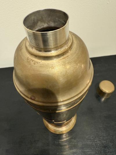 Italian Brass Cocktail Shaker with Recipe Dial 1950s