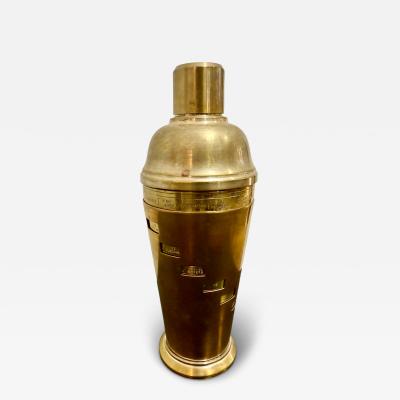 Italian Brass Cocktail Shaker with Recipe Dial 1950s