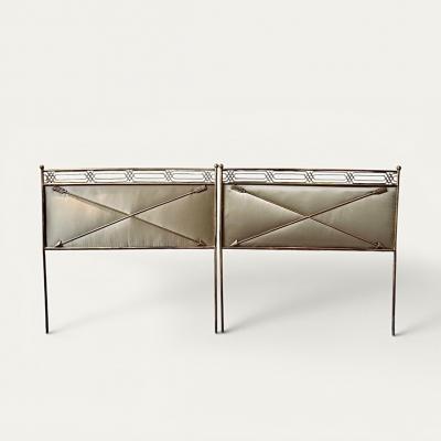 Italian Brass Crossed Arrows Headboards circa 1940
