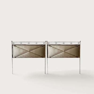 Italian Brass Crossed Arrows Headboards circa 1940