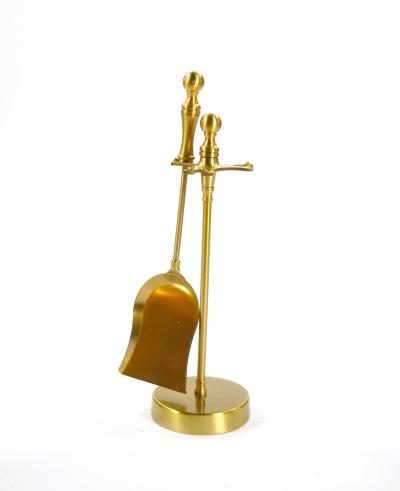 Italian Brass Fireplace Tool Set on Stand