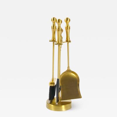 Italian Brass Fireplace Tool Set on Stand