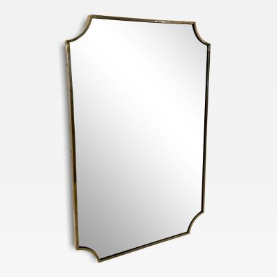 Italian Brass Framed Wall Mirror 1970s