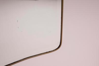Italian Brass Framed Wall Mirror with Soft Rectangular Form Early 1960s