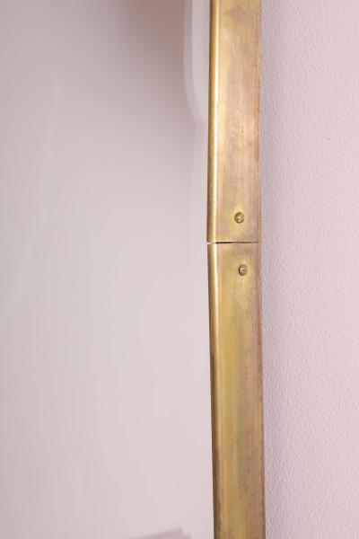 Italian Brass Framed Wall Mirror with Soft Rectangular Form Early 1960s