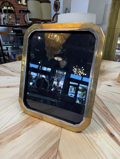Italian Brass and Chrome Picture Frame 1970s