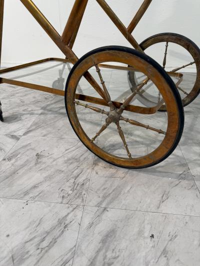 Italian Brass and Glass Bar Cart 1960s