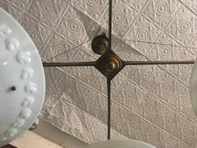 Italian Brass and Glass Light Fixture