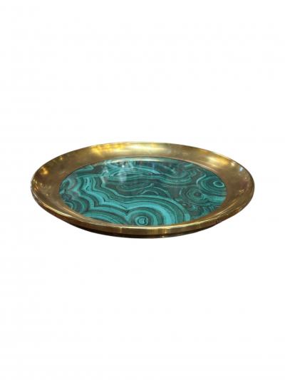 Italian Brass and Green Swirl Tray