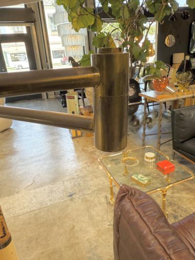 Italian Brass and Marble Floor Lamp with Swing Arm 1970s