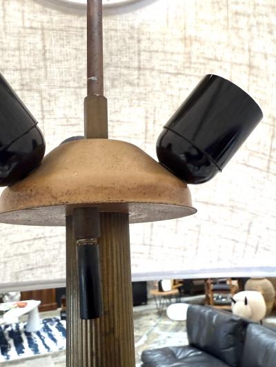 Italian Brass and Marble Floor Lamp with Swing Arm 1970s