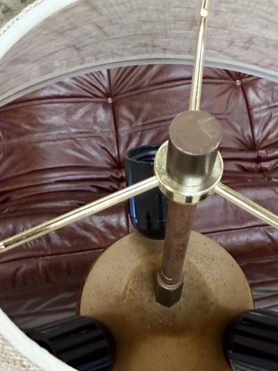 Italian Brass and Marble Floor Lamp with Swing Arm 1970s