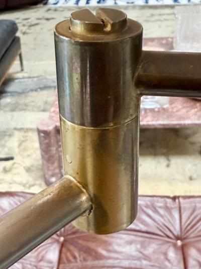 Italian Brass and Marble Floor Lamp with Swing Arm 1970s