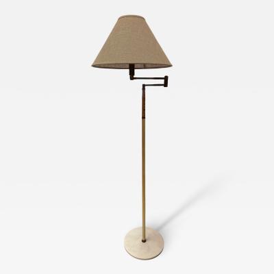 Italian Brass and Marble Floor Lamp with Swing Arm 1970s