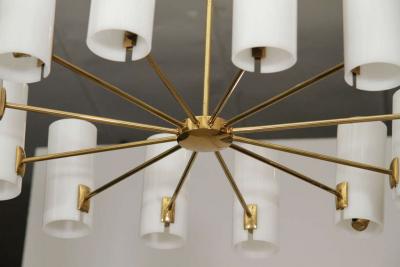 Italian Brass and Perspex Chandelier Wagon Wheel Shape
