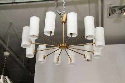 Italian Brass and Perspex Chandelier Wagon Wheel Shape