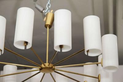 Italian Brass and Perspex Chandelier Wagon Wheel Shape
